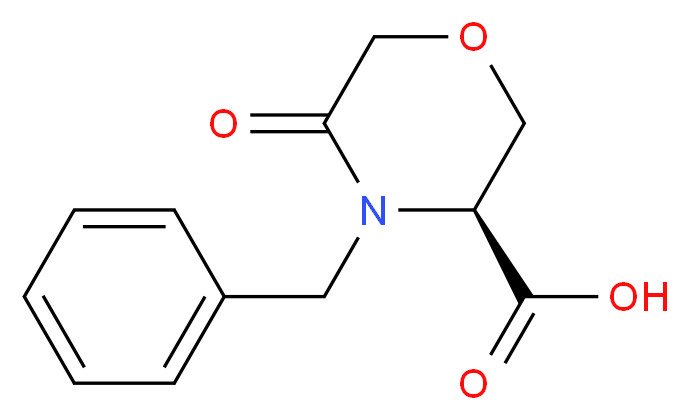 (S)-(+)-4-Benzylmorpholin-5-one-3-carboxylic Acid_分子结构_CAS_106910-79-6)