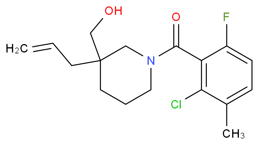 [3-allyl-1-(2-chloro-6-fluoro-3-methylbenzoyl)-3-piperidinyl]methanol_分子结构_CAS_)