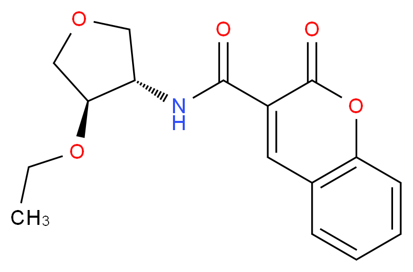 N-[(3S*,4R*)-4-ethoxytetrahydrofuran-3-yl]-2-oxo-2H-chromene-3-carboxamide_分子结构_CAS_)
