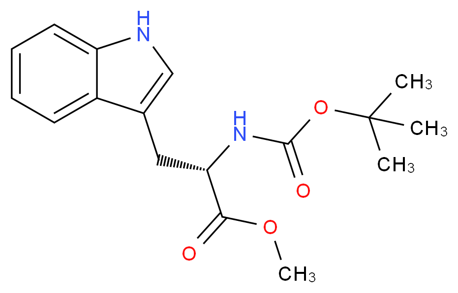 methyl (2S)-2-{[(tert-butoxy)carbonyl]amino}-3-(1H-indol-3-yl)propanoate_分子结构_CAS_33900-28-6