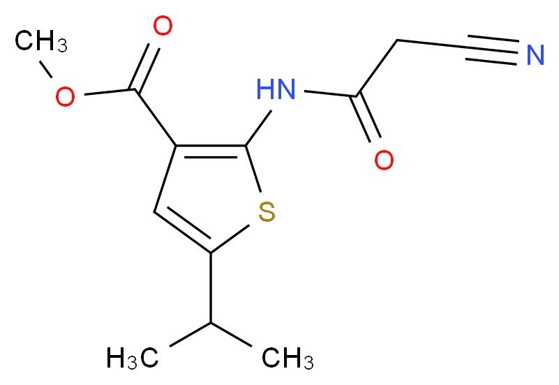 Methyl 2-[(cyanoacetyl)amino]-5-isopropylthiophene-3-carboxylate_分子结构_CAS_)