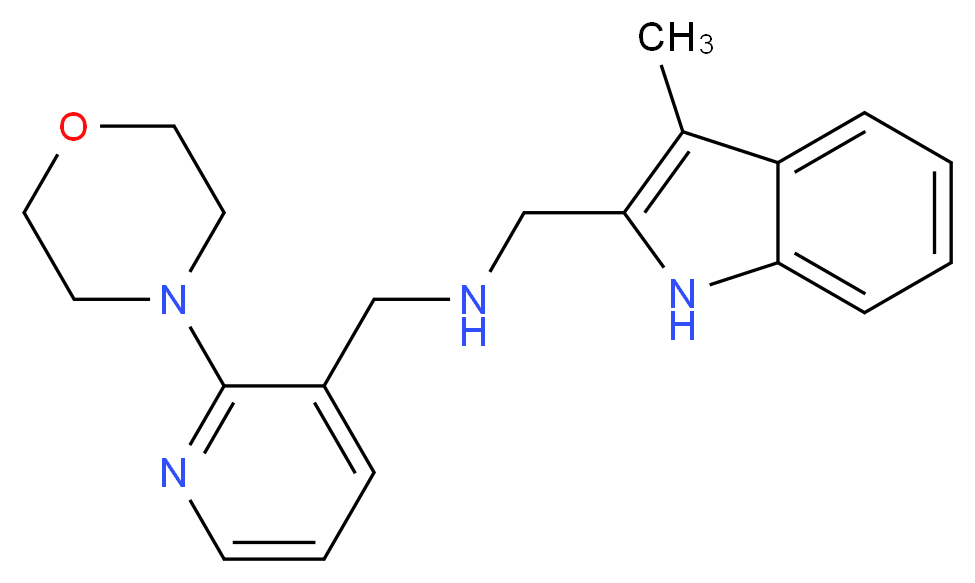 1-(3-methyl-1H-indol-2-yl)-N-{[2-(4-morpholinyl)-3-pyridinyl]methyl}methanamine_分子结构_CAS_)