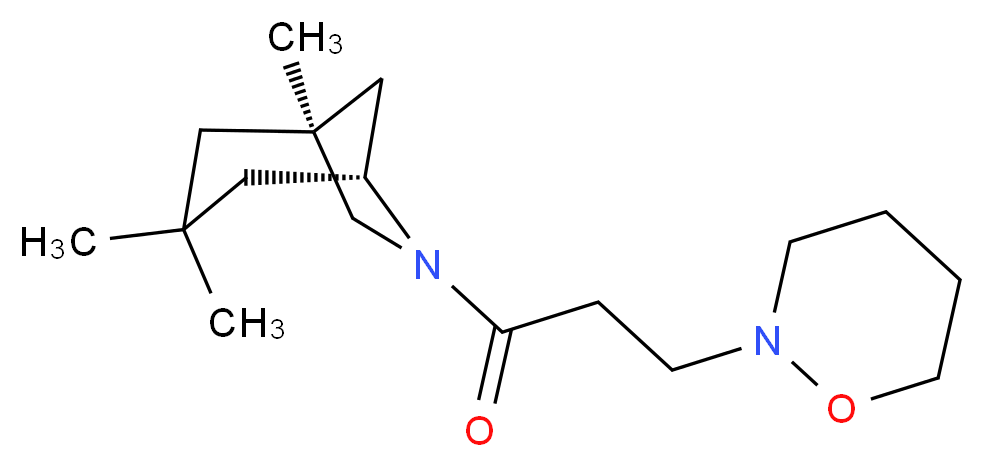 (1S*,5R*)-1,3,3-trimethyl-6-[3-(1,2-oxazinan-2-yl)propanoyl]-6-azabicyclo[3.2.1]octane_分子结构_CAS_)