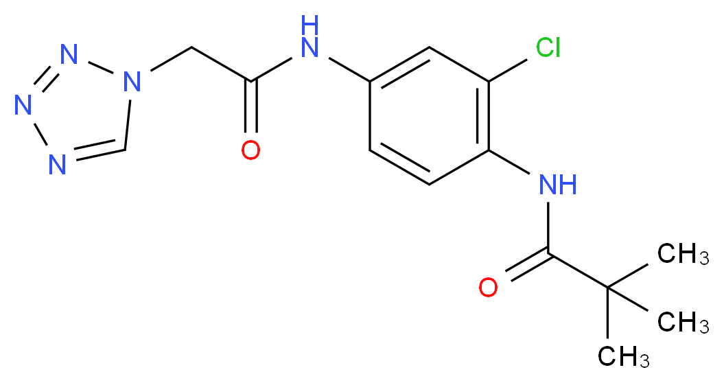 N-{2-chloro-4-[(1H-tetrazol-1-ylacetyl)amino]phenyl}-2,2-dimethylpropanamide_分子结构_CAS_)
