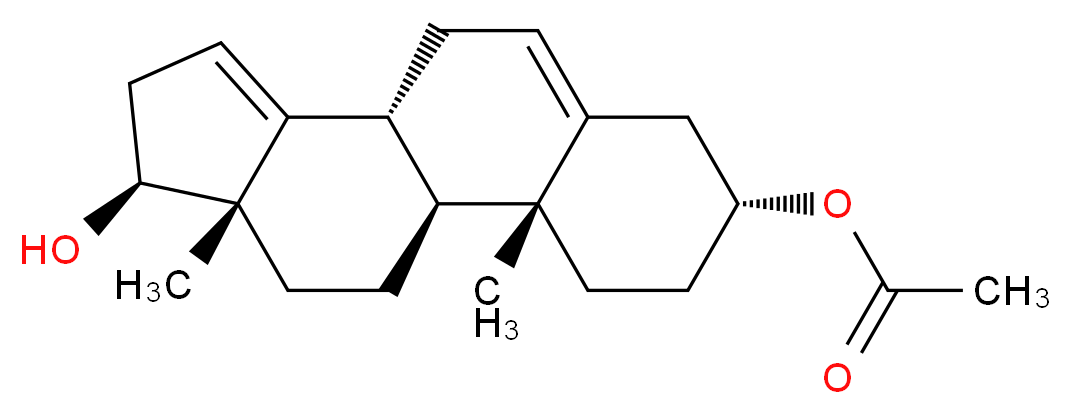 (1S,2R,5R,10R,14S,15S)-14-hydroxy-2,15-dimethyltetracyclo[8.7.0.0<sup>2</sup>,<sup>7</sup>.0<sup>1</sup><sup>1</sup>,<sup>1</sup><sup>5</sup>]heptadeca-7,11-dien-5-yl acetate_分子结构_CAS_61252-30-0