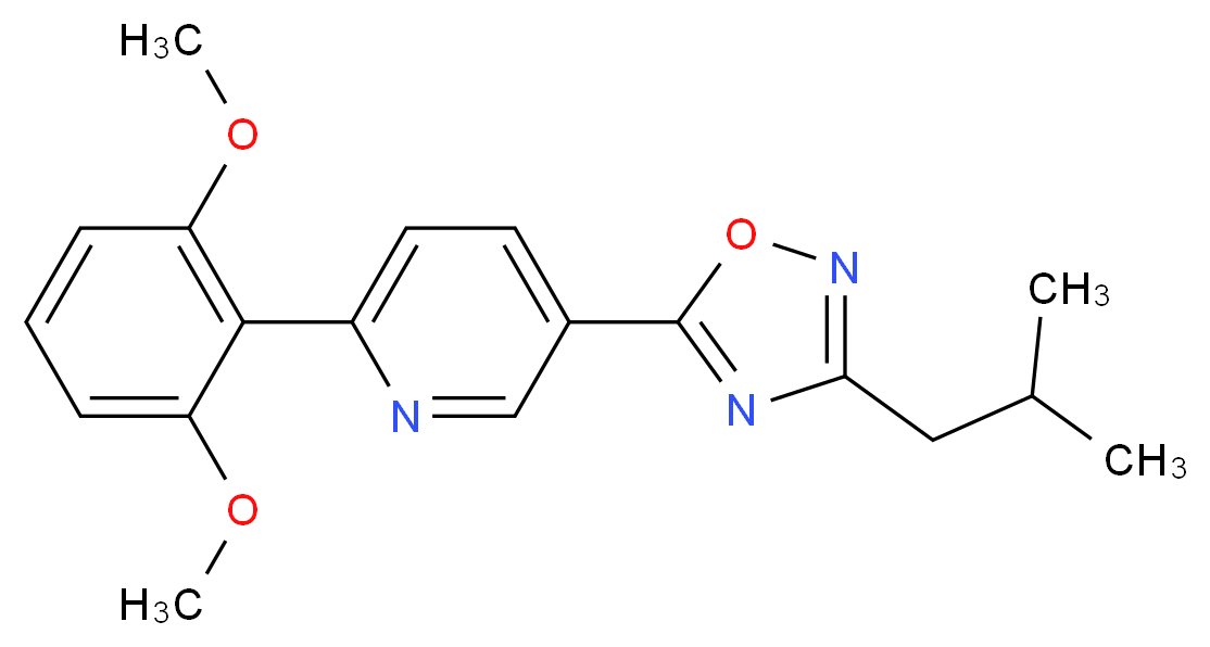 2-(2,6-dimethoxyphenyl)-5-(3-isobutyl-1,2,4-oxadiazol-5-yl)pyridine_分子结构_CAS_)