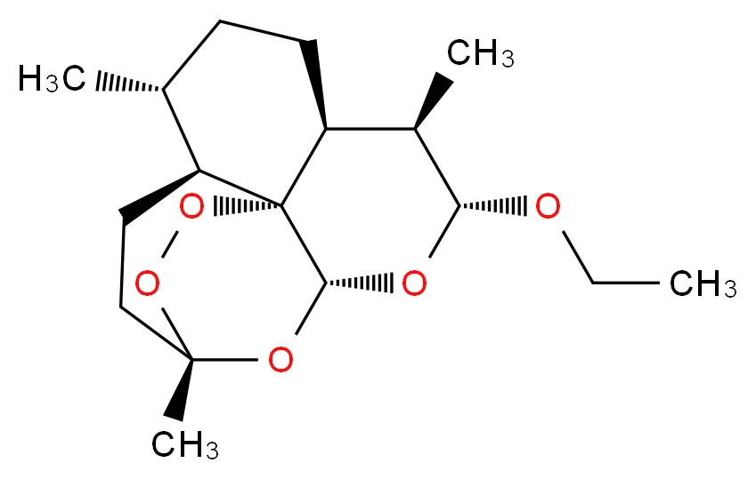 (1S,4S,5R,8S,9R,10R,12R,13R)-10-ethoxy-1,5,9-trimethyl-11,14,15,16-tetraoxatetracyclo[10.3.1.0<sup>4</sup>,<sup>1</sup><sup>3</sup>.0<sup>8</sup>,<sup>1</sup><sup>3</sup>]hexadecane_分子结构_CAS_82534-75-6