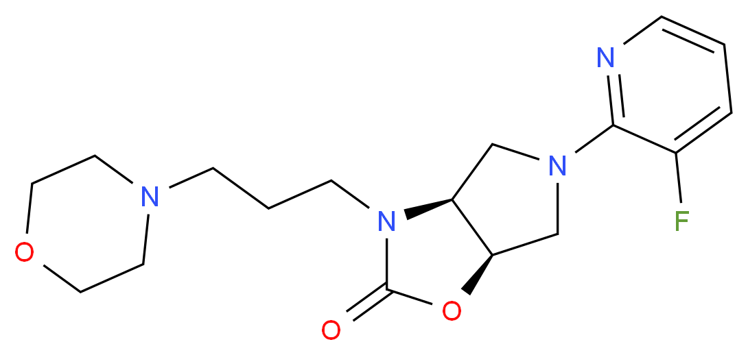 (3aS*,6aR*)-5-(3-fluoropyridin-2-yl)-3-(3-morpholin-4-ylpropyl)hexahydro-2H-pyrrolo[3,4-d][1,3]oxazol-2-one_分子结构_CAS_)