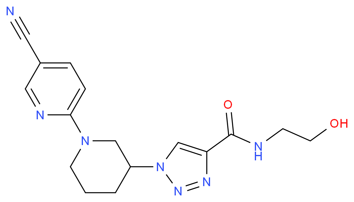 1-[1-(5-cyanopyridin-2-yl)piperidin-3-yl]-N-(2-hydroxyethyl)-1H-1,2,3-triazole-4-carboxamide_分子结构_CAS_)