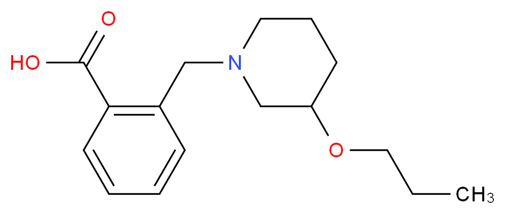 2-[(3-propoxypiperidin-1-yl)methyl]benzoic acid_分子结构_CAS_)