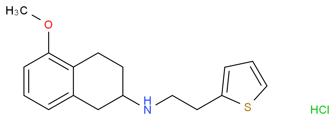 rac-N-(1,2,3,4-Tetrahydro-5-methoxy-2-naphthalenyl)-2-thiopheneethanamine Hydrochloride_分子结构_CAS_102120-96-7)