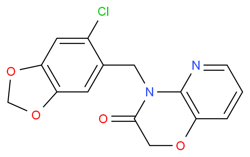 4-[(6-chloro-1,3-benzodioxol-5-yl)methyl]-2H-pyrido[3,2-b][1,4]oxazin-3(4H)-one_分子结构_CAS_)