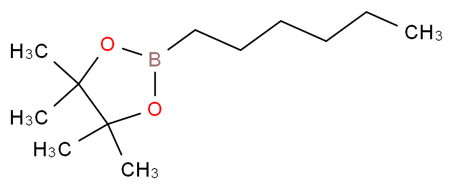 2-hexyl-4,4,5,5-tetramethyl-1,3,2-dioxaborolane_分子结构_CAS_86308-26-1