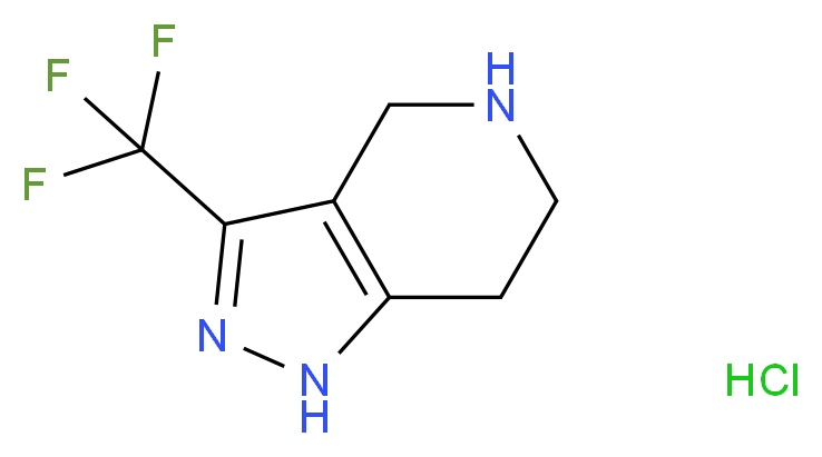 3-(Trifluoromethyl)-4,5,6,7-tetrahydro-1H-pyrazolo[4,3-c]pyridine hydrochloride_分子结构_CAS_733757-78-3)