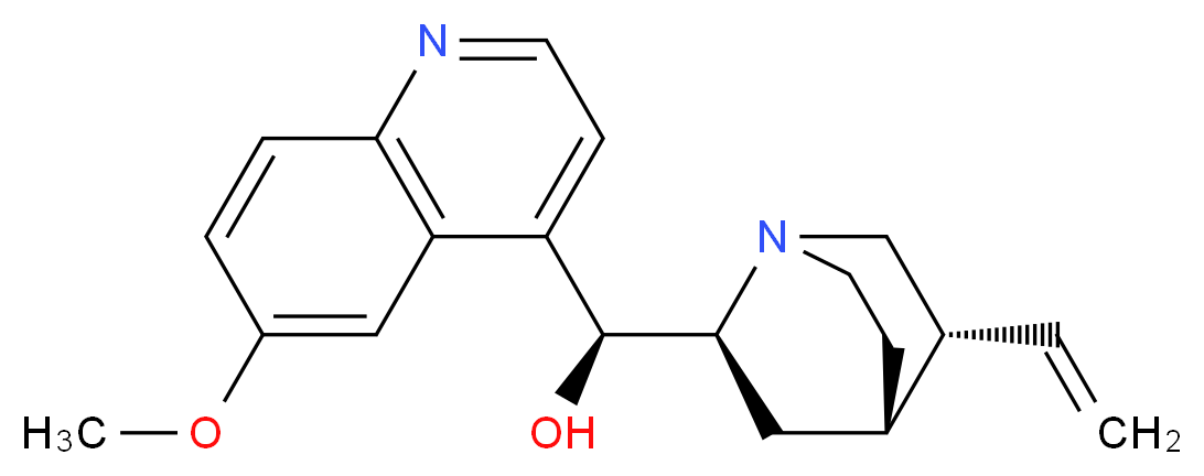 (S)-[(2S,4S,5R)-5-ethenyl-1-azabicyclo[2.2.2]octan-2-yl](6-methoxyquinolin-4-yl)methanol_分子结构_CAS_572-60-1