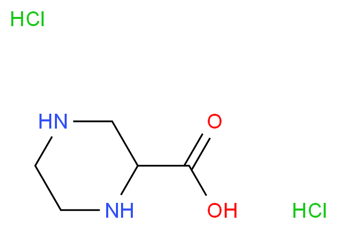 (+/-)-哌嗪-2-羧酸二盐酸_分子结构_CAS_3022-15-9)