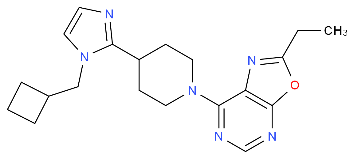 7-{4-[1-(cyclobutylmethyl)-1H-imidazol-2-yl]-1-piperidinyl}-2-ethyl[1,3]oxazolo[5,4-d]pyrimidine_分子结构_CAS_)