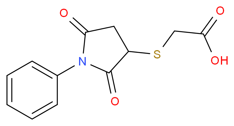 2-[(2,5-dioxo-1-phenylpyrrolidin-3-yl)sulfanyl]acetic acid_分子结构_CAS_60788-02-5