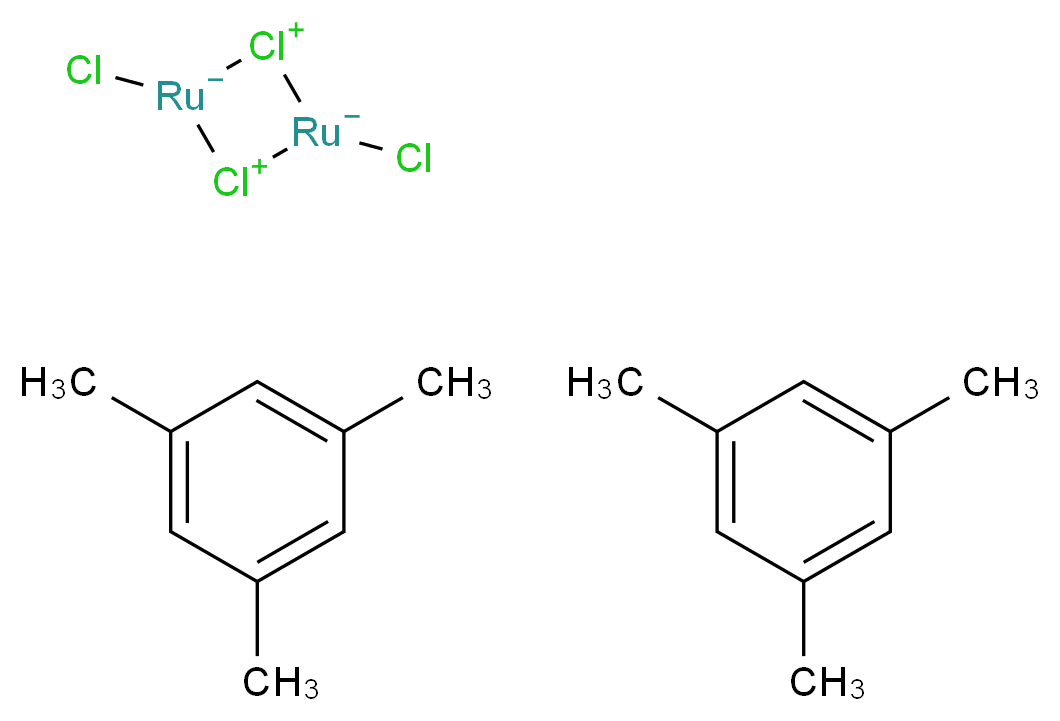 二氯(1,3,5-三甲基苯)钌(II)双聚体_分子结构_CAS_52462-31-4)
