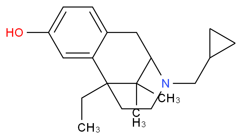 10-(cyclopropylmethyl)-1-ethyl-13,13-dimethyl-10-azatricyclo[7.3.1.0<sup>2</sup>,<sup>7</sup>]trideca-2,4,6-trien-4-ol_分子结构_CAS_54063-47-7