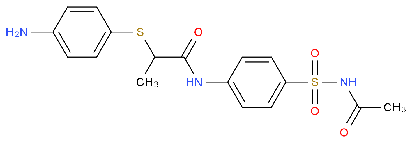 N-{4-[(Acetylamino)sulfonyl]phenyl}-2-[(4-aminophenyl)thio]propanamide_分子结构_CAS_)