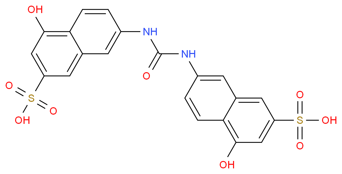 4-hydroxy-7-{[(5-hydroxy-7-sulfonaphthalen-2-yl)carbamoyl]amino}naphthalene-2-sulfonic acid_分子结构_CAS_134-47-4