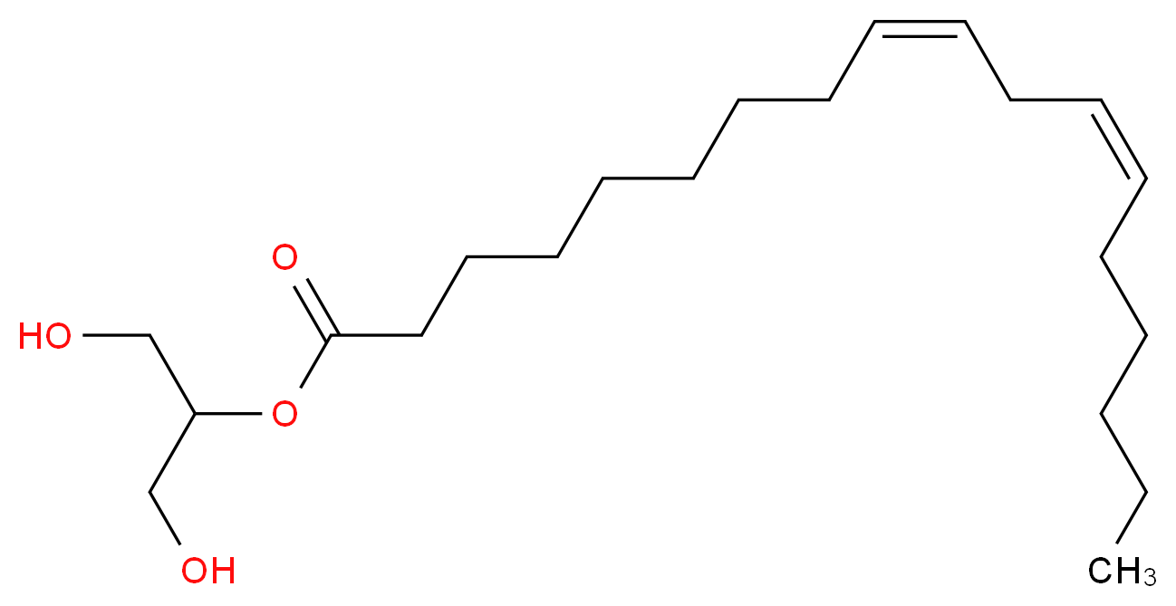 1,3-dihydroxypropan-2-yl (9Z,12Z)-octadeca-9,12-dienoate_分子结构_CAS_3443-82-1