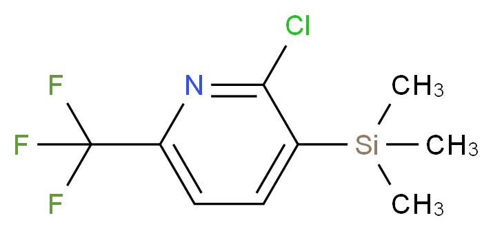 2-chloro-6-(trifluoromethyl)-3-(trimethylsilyl)pyridine_分子结构_CAS_205444-18-4