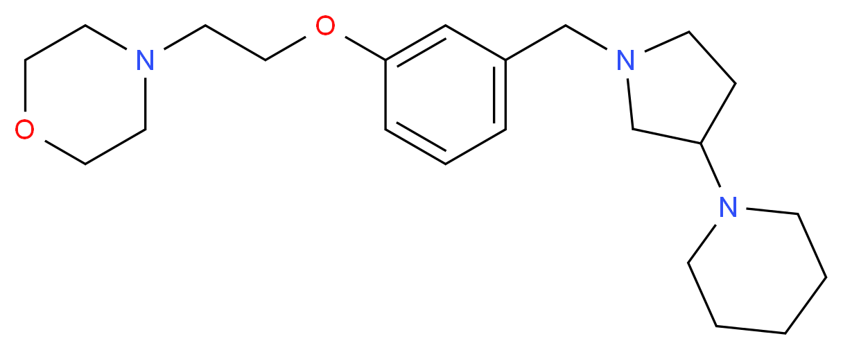 4-(2-{3-[(3-piperidin-1-ylpyrrolidin-1-yl)methyl]phenoxy}ethyl)morpholine_分子结构_CAS_)