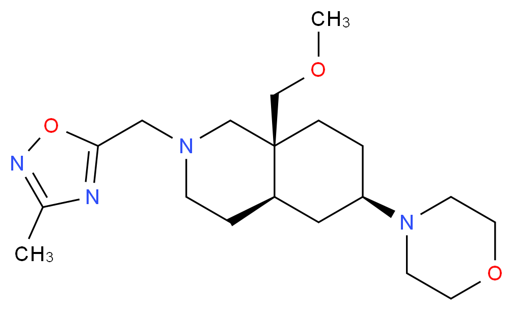 (4aR*,6R*,8aS*)-8a-(methoxymethyl)-2-[(3-methyl-1,2,4-oxadiazol-5-yl)methyl]-6-morpholin-4-yldecahydroisoquinoline_分子结构_CAS_)