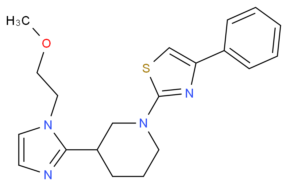 3-[1-(2-methoxyethyl)-1H-imidazol-2-yl]-1-(4-phenyl-1,3-thiazol-2-yl)piperidine_分子结构_CAS_)