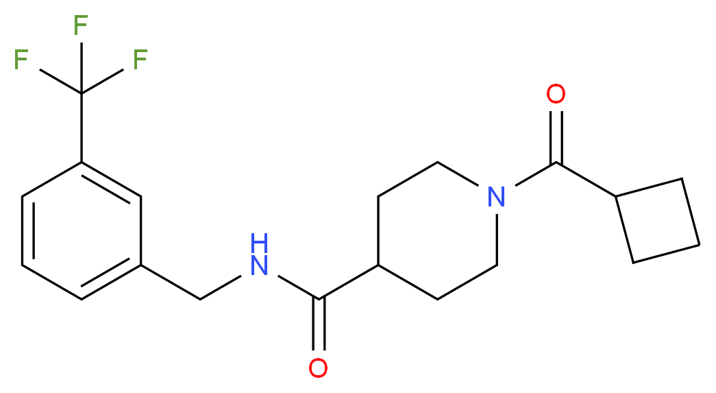 1-(cyclobutylcarbonyl)-N-[3-(trifluoromethyl)benzyl]-4-piperidinecarboxamide_分子结构_CAS_)