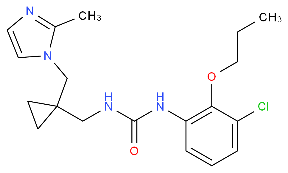 N-(3-chloro-2-propoxyphenyl)-N'-({1-[(2-methyl-1H-imidazol-1-yl)methyl]cyclopropyl}methyl)urea_分子结构_CAS_)