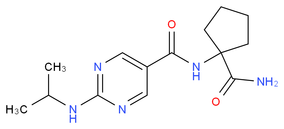 N-[1-(aminocarbonyl)cyclopentyl]-2-(isopropylamino)pyrimidine-5-carboxamide_分子结构_CAS_)