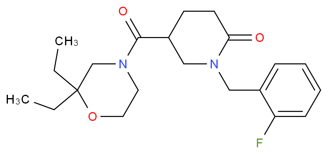 5-[(2,2-diethyl-4-morpholinyl)carbonyl]-1-(2-fluorobenzyl)-2-piperidinone_分子结构_CAS_)