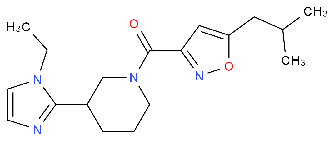 3-(1-ethyl-1H-imidazol-2-yl)-1-[(5-isobutylisoxazol-3-yl)carbonyl]piperidine_分子结构_CAS_)