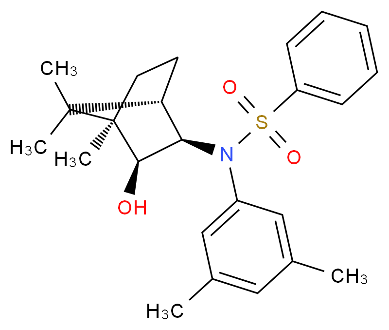 (1R,外,外)-3-[N-(3,5-二甲基苯基)苯亚磺酰氨基]异冰片_分子结构_CAS_87420-26-6)