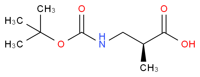 (S)-3-(Boc-氨基)-2-甲基丙酸_分子结构_CAS_190897-47-3)