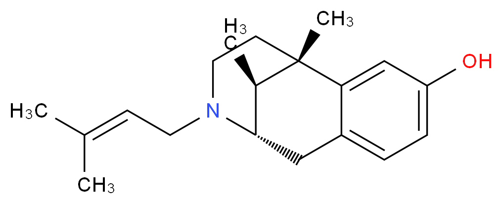 (1S,9S,13S)-1,13-dimethyl-10-(3-methylbut-2-en-1-yl)-10-azatricyclo[7.3.1.0<sup>2</sup>,<sup>7</sup>]trideca-2,4,6-trien-4-ol_分子结构_CAS_7361-76-4