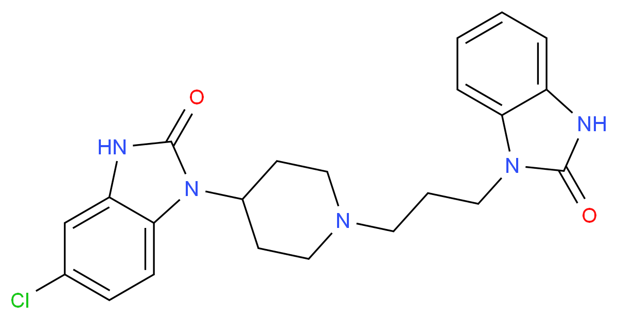 5-chloro-1-{1-[3-(2-oxo-2,3-dihydro-1H-1,3-benzodiazol-1-yl)propyl]piperidin-4-yl}-2,3-dihydro-1H-1,3-benzodiazol-2-one_分子结构_CAS_57808-66-9