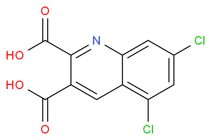 5,7-DICHLOROQUINOLINE-2,3-DICARBOXYLIC ACID_分子结构_CAS_948293-77-4)