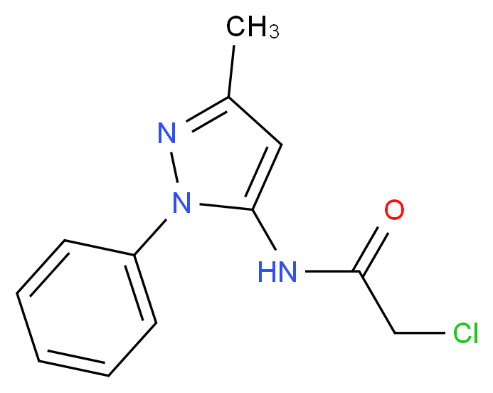 2-chloro-N-(3-methyl-1-phenyl-1H-pyrazol-5-yl)acetamide_分子结构_CAS_300727-15-5