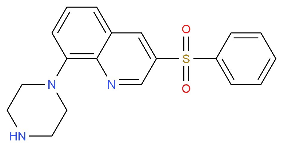 3-(benzenesulfonyl)-8-(piperazin-1-yl)quinoline_分子结构_CAS_607742-69-8