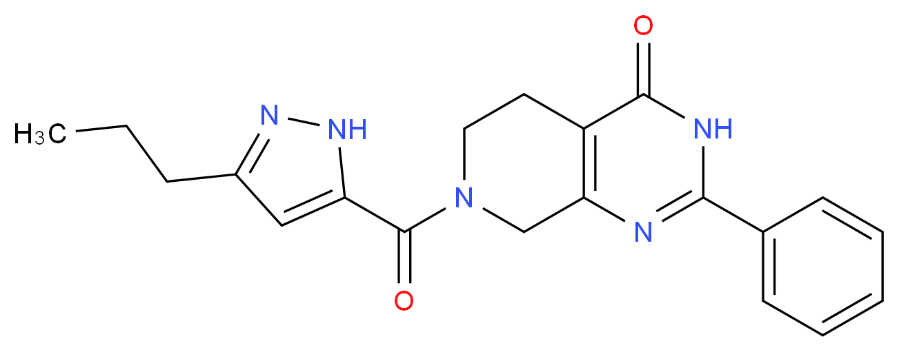 2-phenyl-7-[(3-propyl-1H-pyrazol-5-yl)carbonyl]-5,6,7,8-tetrahydropyrido[3,4-d]pyrimidin-4(3H)-one_分子结构_CAS_)