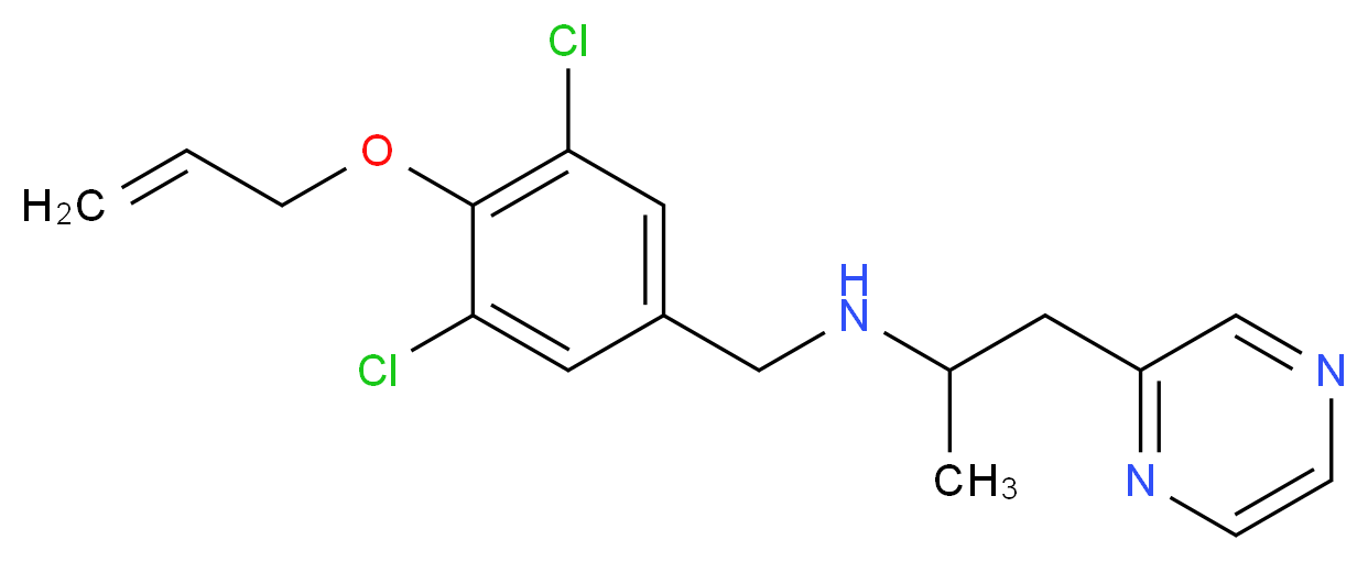 N-[4-(allyloxy)-3,5-dichlorobenzyl]-1-pyrazin-2-ylpropan-2-amine_分子结构_CAS_)