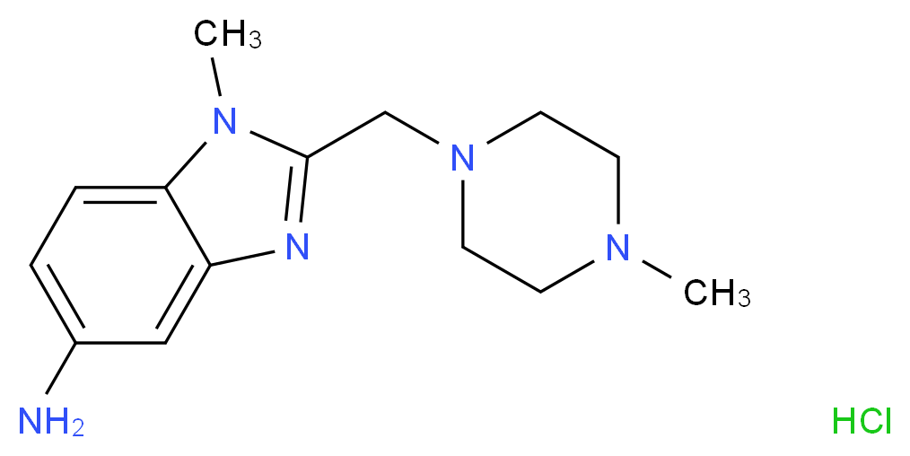 1-methyl-2-((4-methylpiperazin-1-yl)methyl)-1H-benzo[d]imidazol-5-amine hydrochloride_分子结构_CAS_)