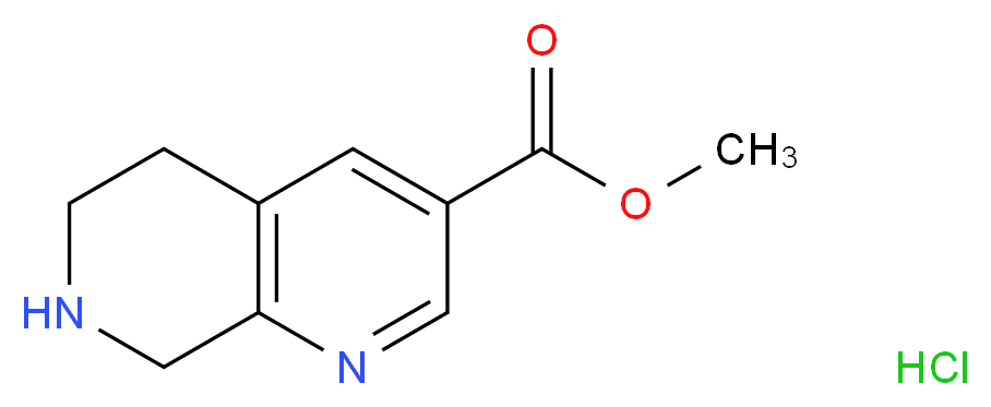 methyl 5,6,7,8-tetrahydro-1,7-naphthyridine-3-carboxylate hydrochloride_分子结构_CAS_1253792-57-2