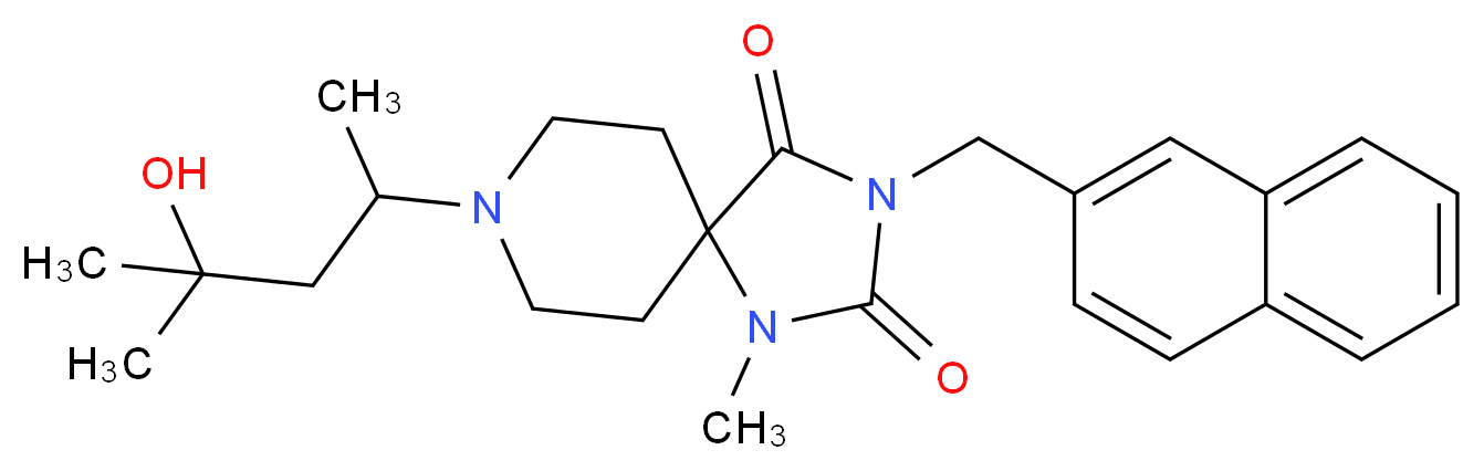 8-(3-hydroxy-1,3-dimethylbutyl)-1-methyl-3-(2-naphthylmethyl)-1,3,8-triazaspiro[4.5]decane-2,4-dione_分子结构_CAS_)