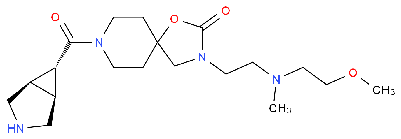 8-[(1R*,5S*,6r)-3-azabicyclo[3.1.0]hex-6-ylcarbonyl]-3-{2-[(2-methoxyethyl)(methyl)amino]ethyl}-1-oxa-3,8-diazaspiro[4.5]decan-2-one_分子结构_CAS_)