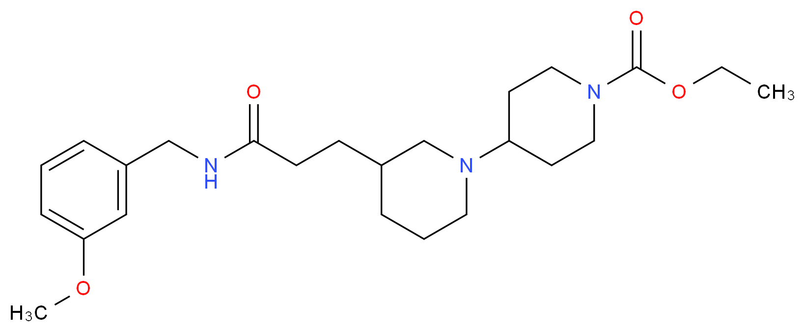 ethyl 3-{3-[(3-methoxybenzyl)amino]-3-oxopropyl}-1,4'-bipiperidine-1'-carboxylate_分子结构_CAS_)